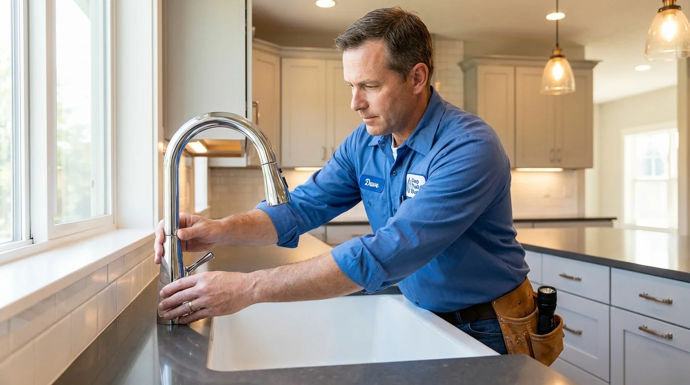 Kitchen faucet installation by Johns Plumbing LLC in Streetsboro